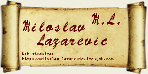 Miloslav Lazarević vizit kartica